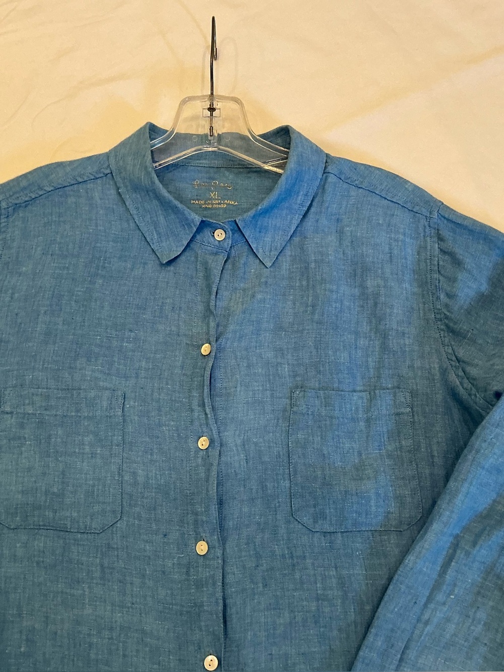 Lilly Pulitzer Sea View Button Down Linen Top View 2